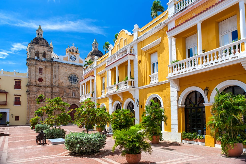 Square in the city of Cartagena de las Indias, Colombia