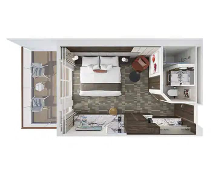 The Haven's Courtyard Penthouse with Balcony on Norwegian Epic Floor Plan