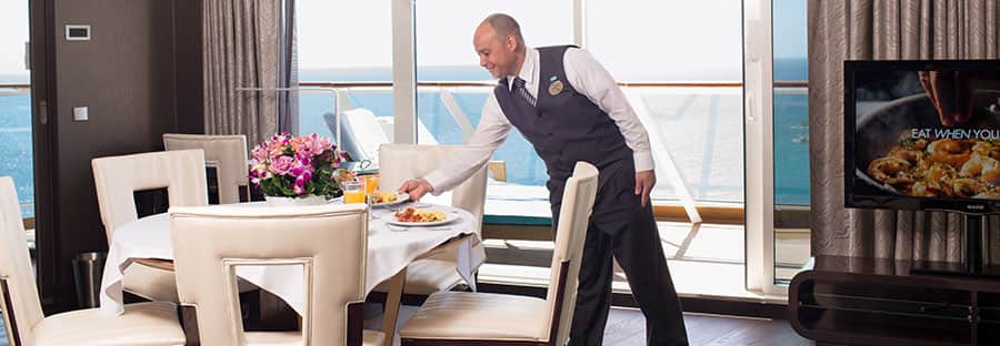 White tablecloth in-suite dining