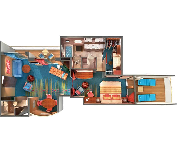 The Haven's Owners Suite Floor Plan on Norwegian Gem