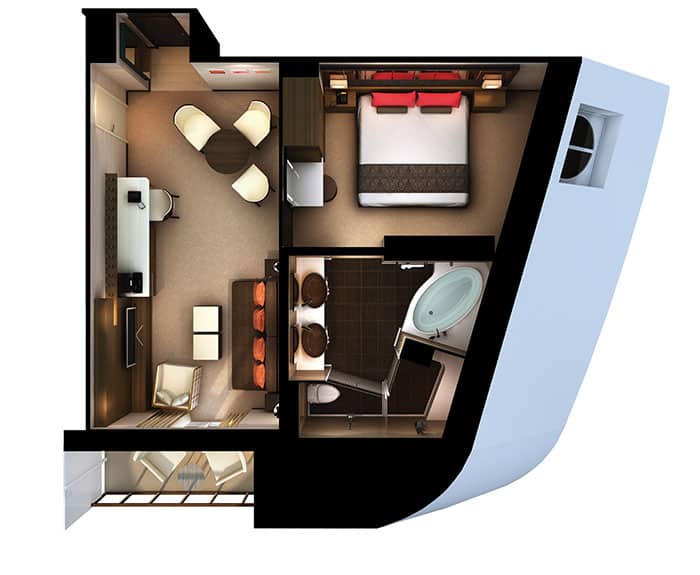 The Haven's Forward-Facing Penthouse Floor Plan on Norwegian Escape