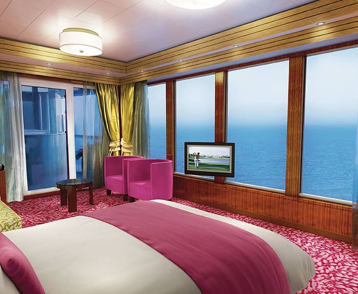 The Haven's 3-Bedroom Garden Villa Bedroom on Norwegian Pearl